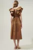 Santana Ruffle Sleeve Tie Back Midi Dress sold by Sugarlips