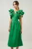 Santana Ruffle Sleeve Tie Back Midi Dress sold by Sugarlips