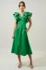 Santana Ruffle Sleeve Tie Back Midi Dress sold by Sugarlips