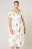 Priya Floral Alessi Puff Sleeve Midi Dress Curve sold by Sugarlips