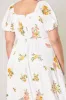 Priya Floral Alessi Puff Sleeve Midi Dress Curve sold by Sugarlips