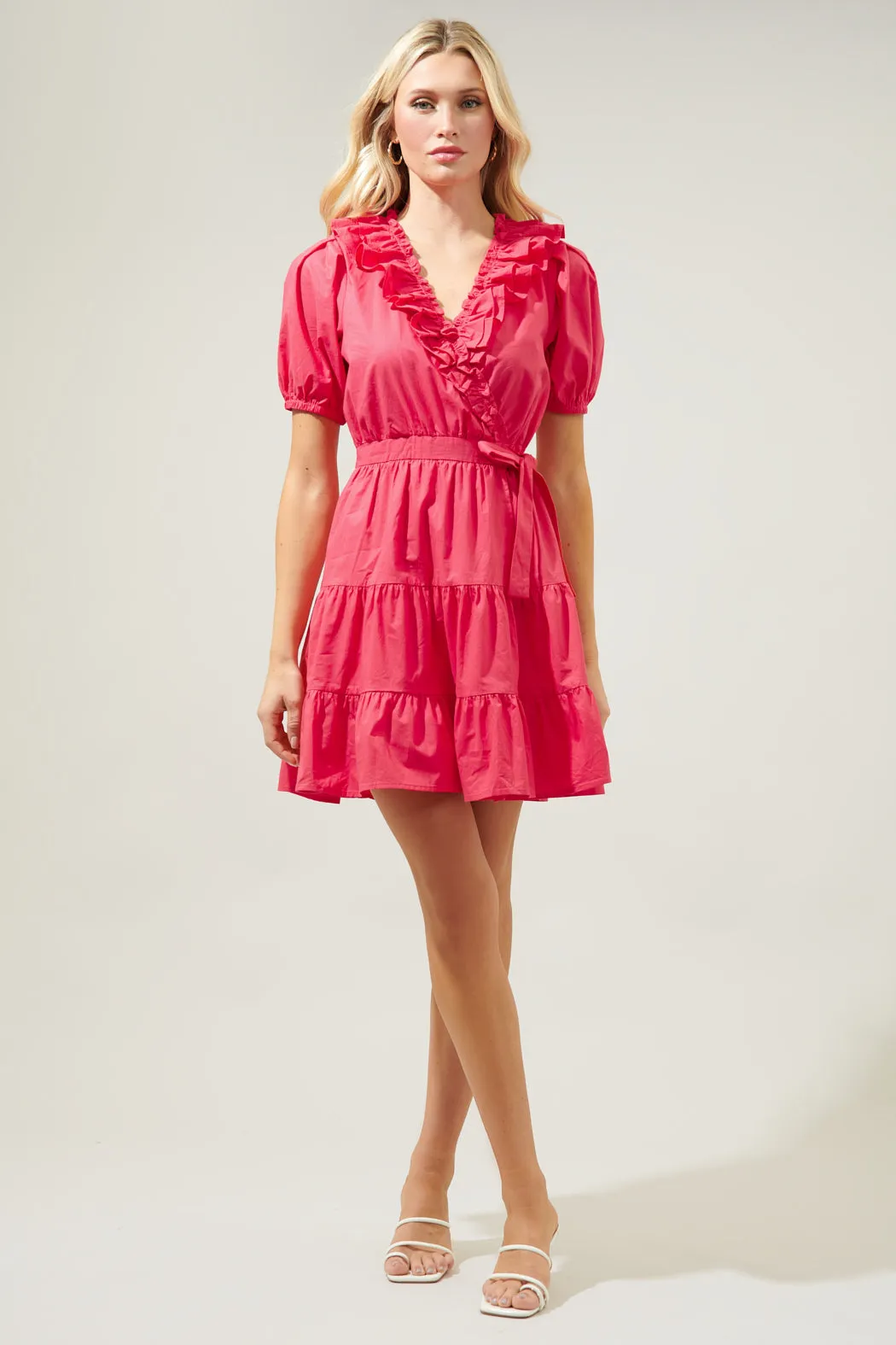 Sweet Enough Ruffle Surplice Mini Dress sold by Sugarlips product image thumbnail 4