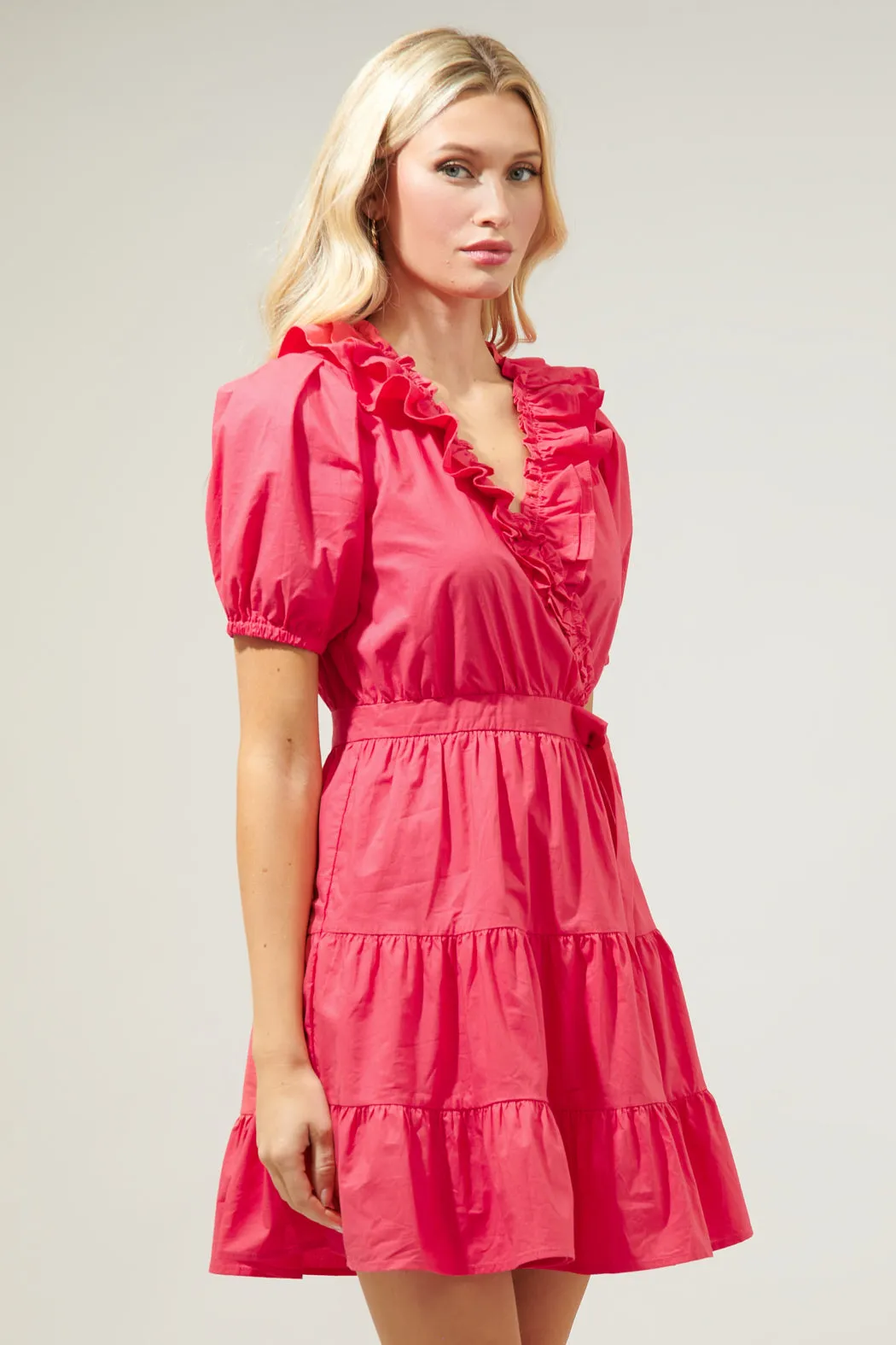 Sweet Enough Ruffle Surplice Mini Dress sold by Sugarlips product image thumbnail 3
