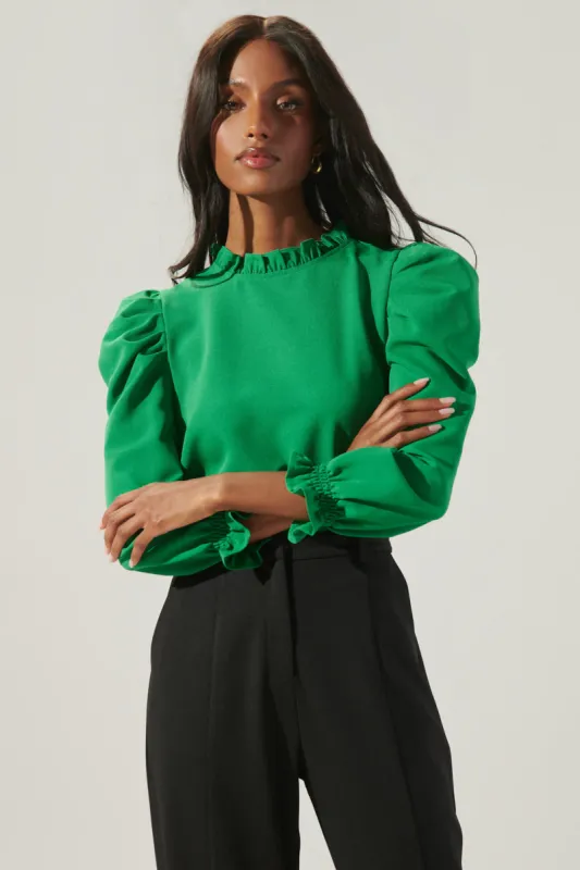 Go Getter Marla Ruffle Puff Sleeve Top sold by Sugarlips