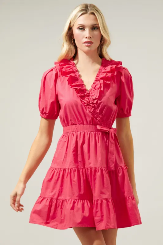 Sweet Enough Ruffle Surplice Mini Dress sold by Sugarlips