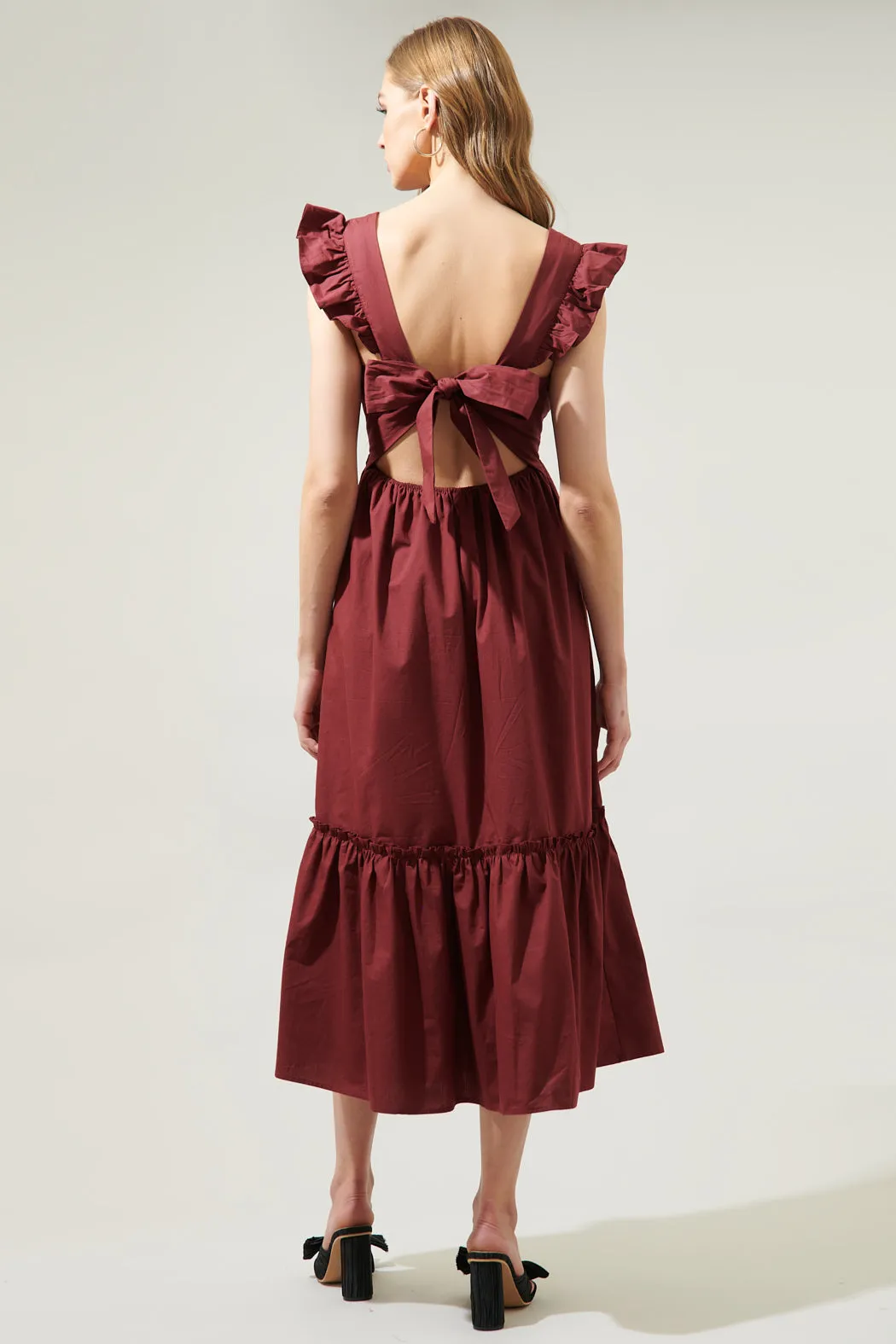 Avila Poplin Tie Back Midi Dress sold by Sugarlips product image thumbnail 2