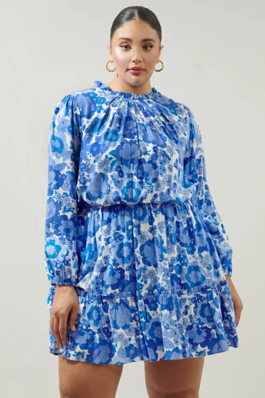 Juliani Floral Balloon Sleeve Blouson Tea Dress Curve made by Sugarlips