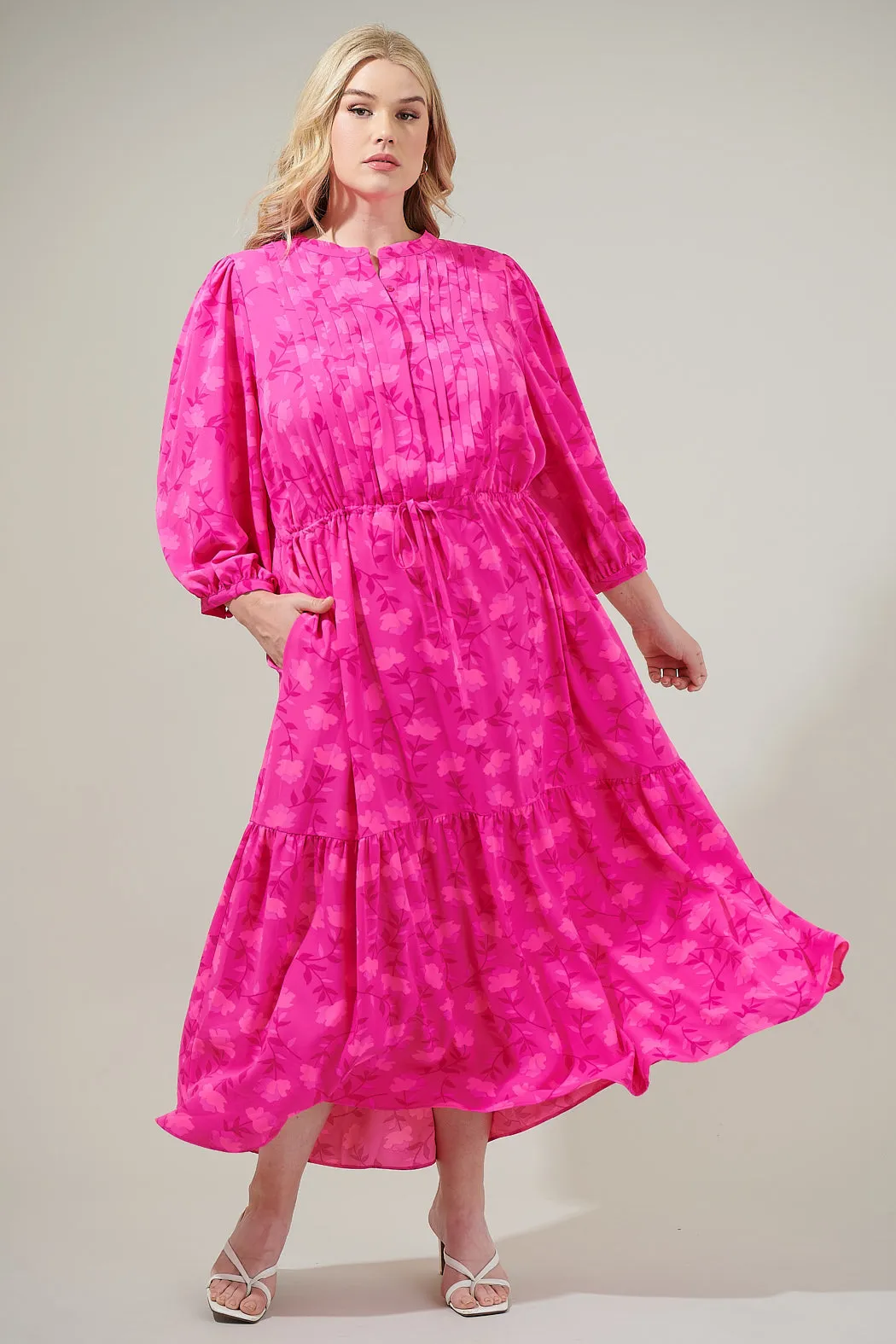 Clever Floral Midi Dress Curve sold by Sugarlips product image thumbnail 4