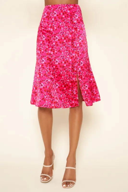 Zoya Floral Midi Skirt sold by Sugarlips