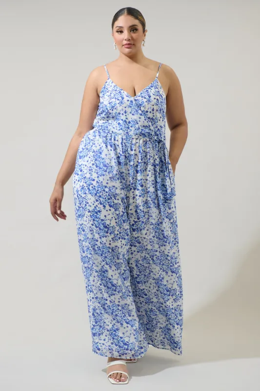 Camellia Floral Vicky Wide Leg Jumpsuit Curve sold by Sugarlips