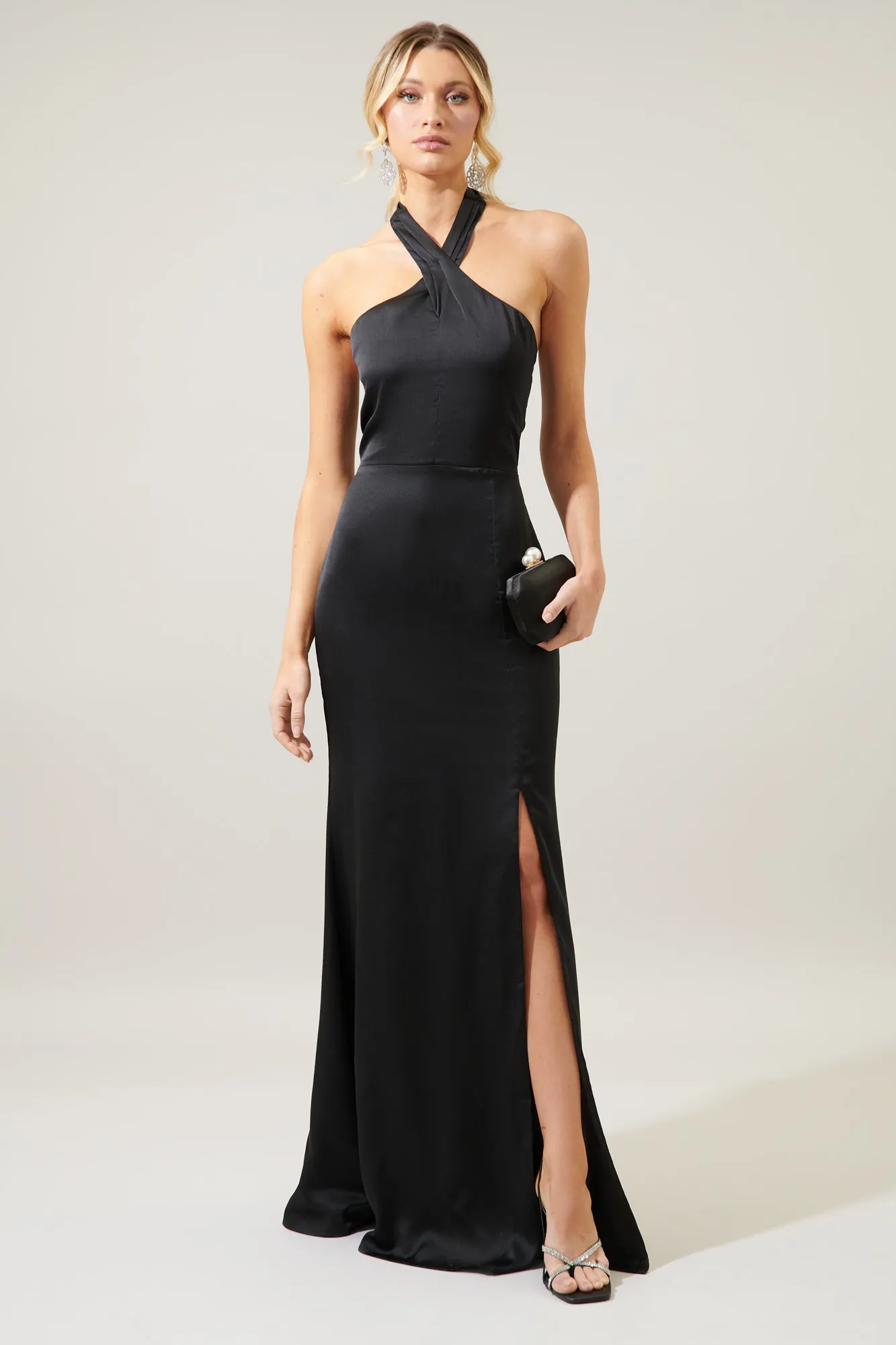 Spellbound Halter Satin Maxi Dress sold by Sugarlips product image thumbnail 5