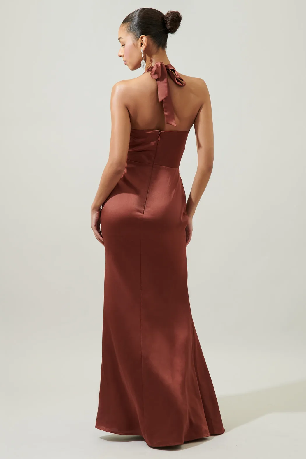 Spellbound Halter Satin Maxi Dress sold by Sugarlips product image thumbnail 3