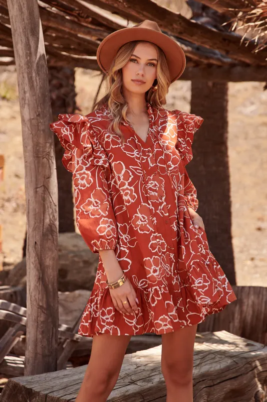 Sammy Marmalade Ruffle Drop Waist Dress sold by Sugarlips