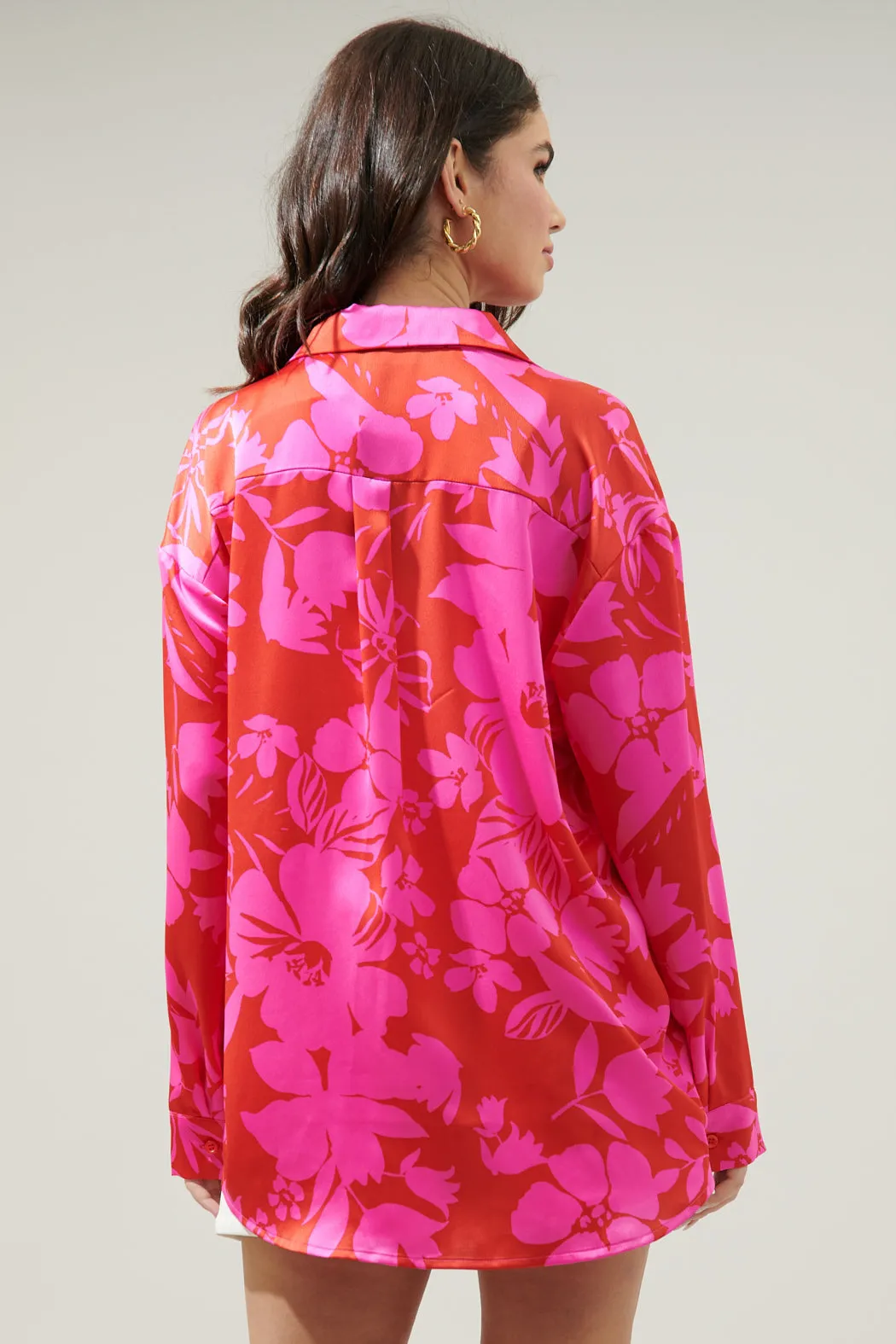 Zadie Floral Dalton Boyfriend Button Down Shirt sold by Sugarlips product image thumbnail 2