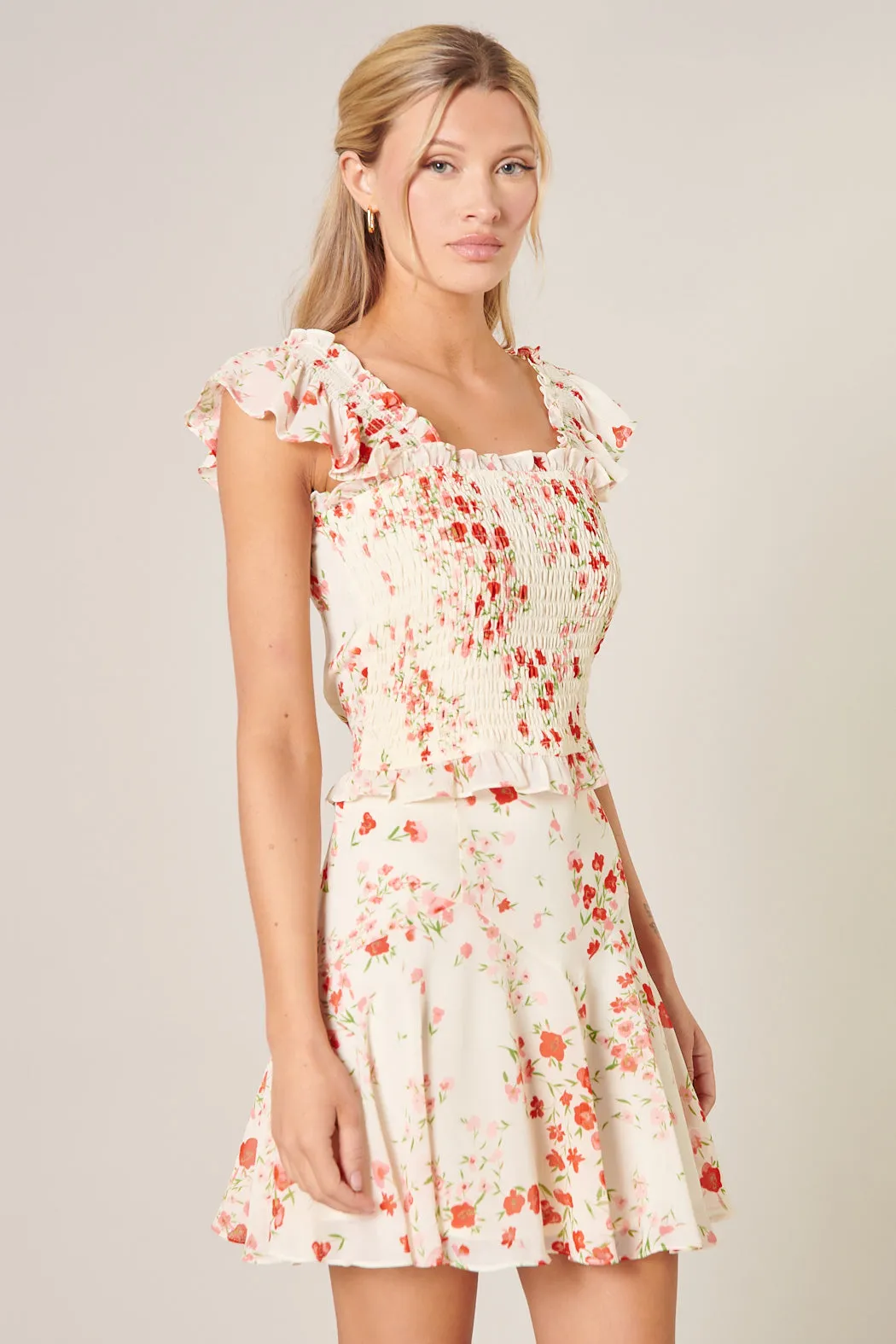 Love Bomb Frolic Square Neck Smocked Front Top sold by Sugarlips product image thumbnail 4