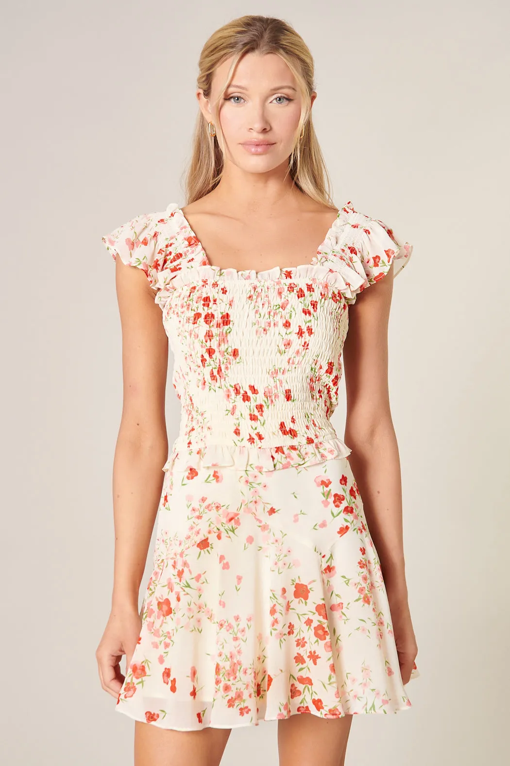 Love Bomb Frolic Square Neck Smocked Front Top sold by Sugarlips product image thumbnail 2