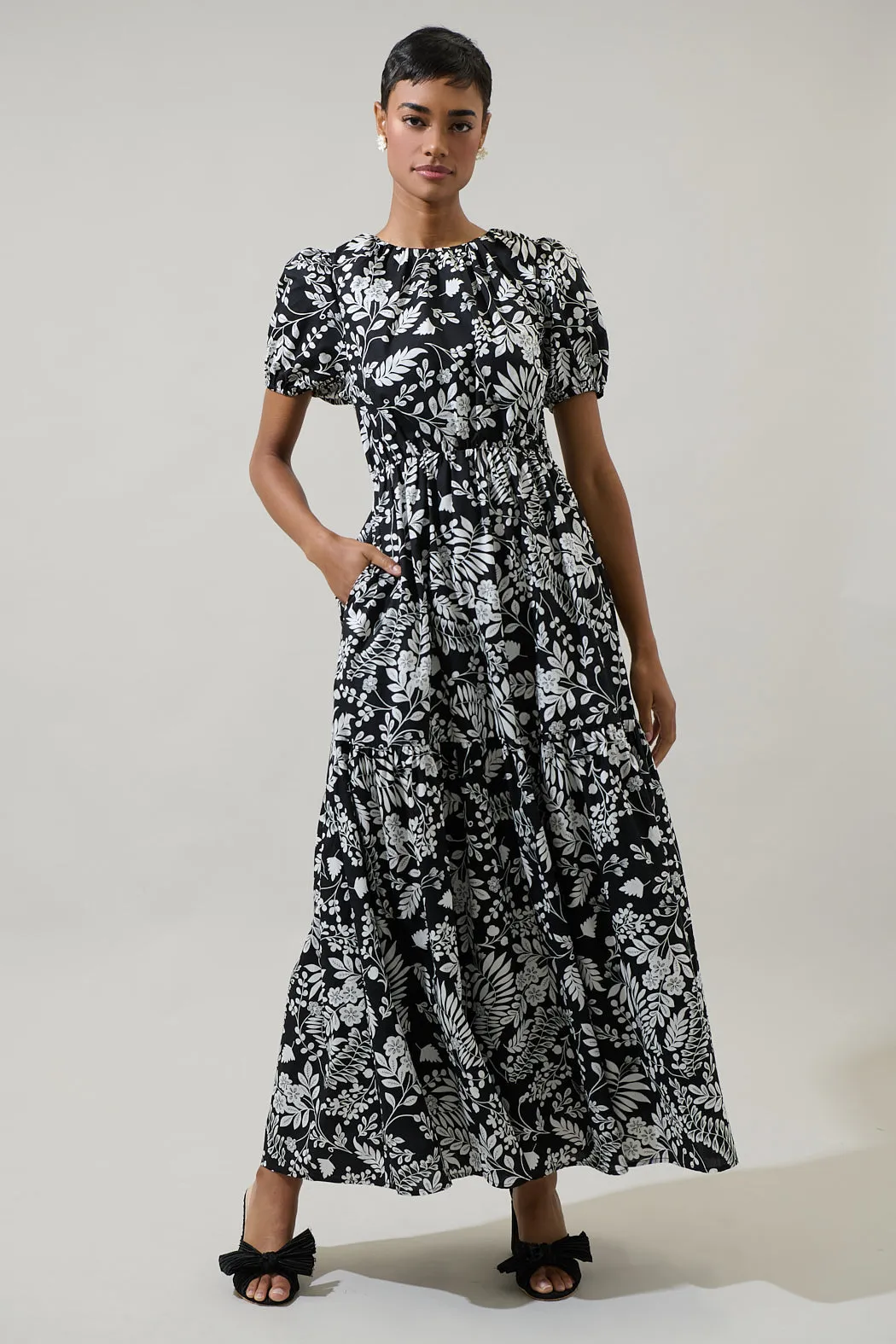 Pine Hill Floral Becca Tiered Maxi Dress sold by Sugarlips product image thumbnail 2