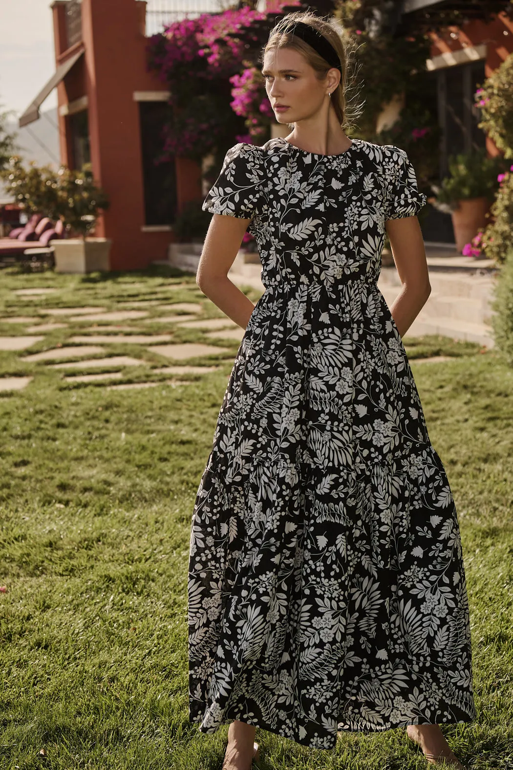 Pine Hill Floral Becca Tiered Maxi Dress sold by Sugarlips