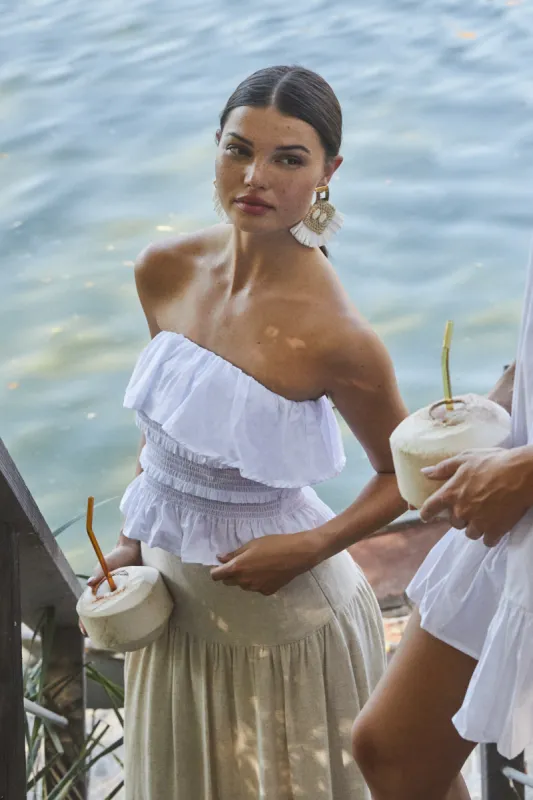 Mar Vista Smocked Ruffle Tube Top sold by Sugarlips