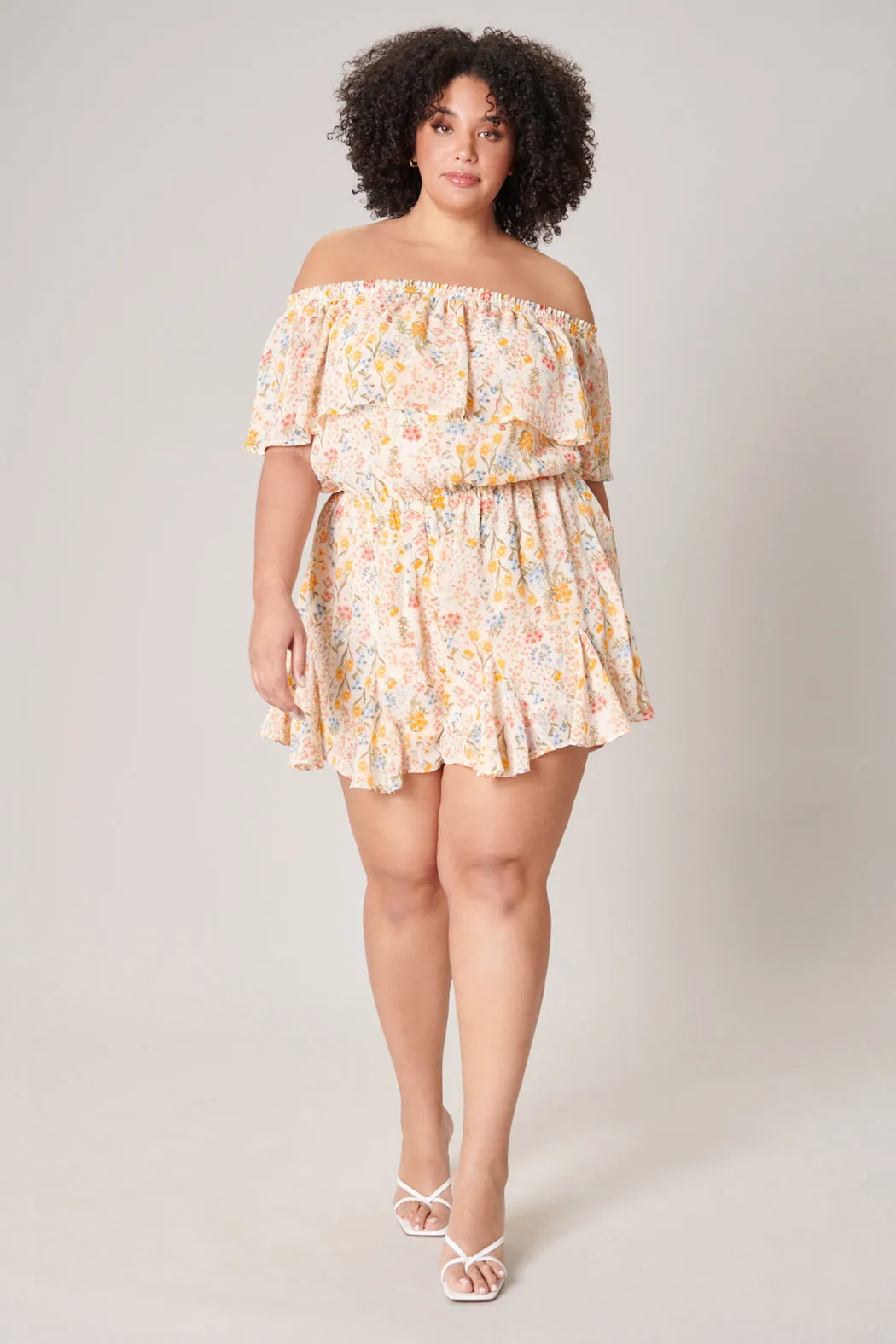French Country Floral Off the Shoulder Besame Romper Curve sold by Sugarlips product image thumbnail 4