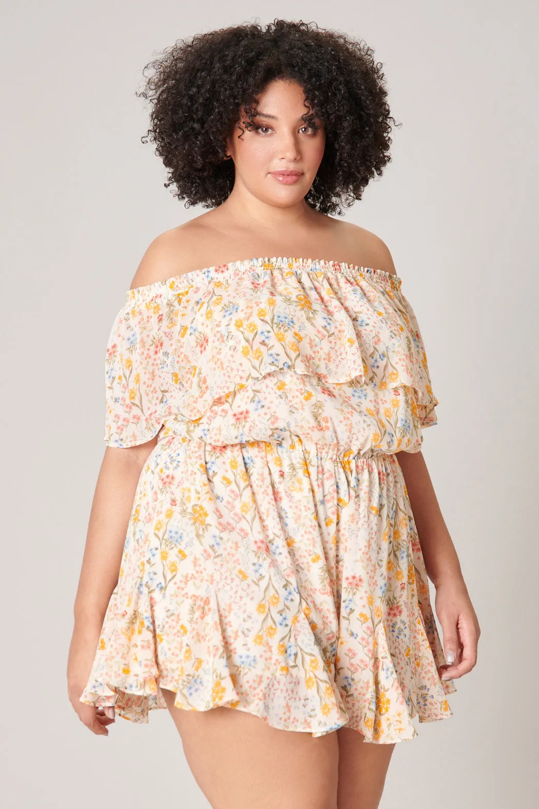 French Country Floral Off the Shoulder Besame Romper Curve sold by Sugarlips product image thumbnail 3
