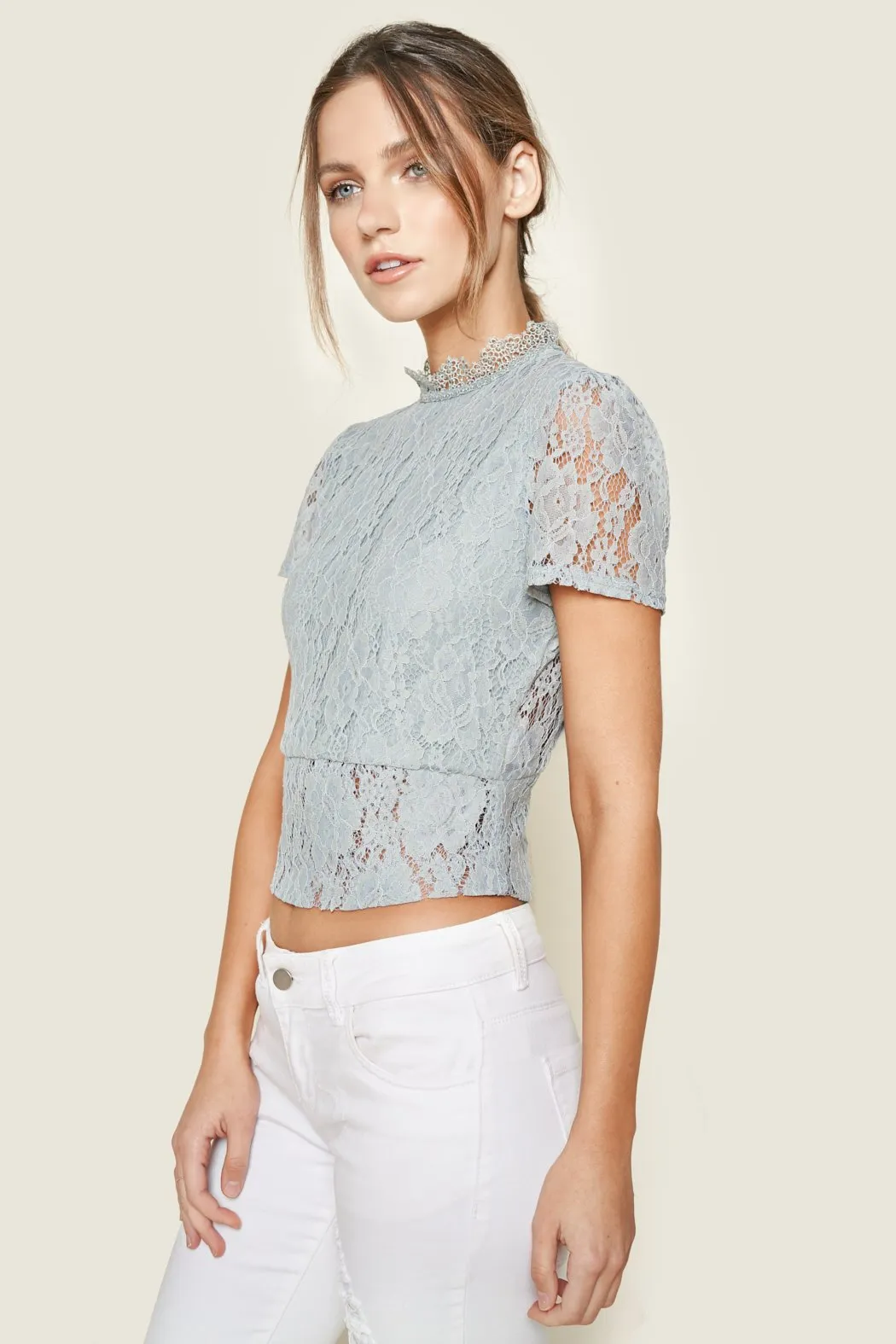 Bluebird Open Back Lace Crop Top sold by Sugarlips product image thumbnail 5