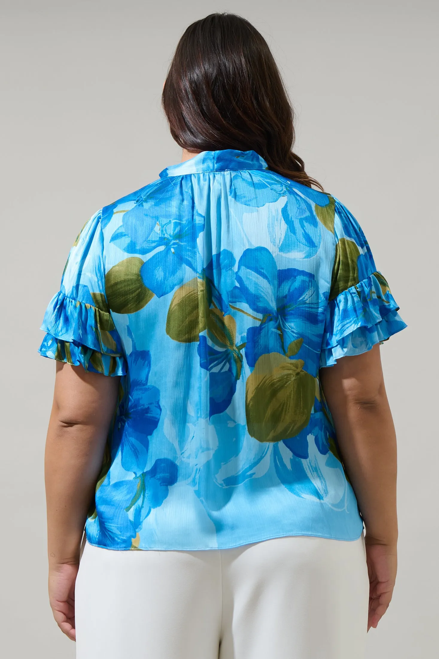Neiva Floral Tie Neck Bianca Blouse Curve sold by Sugarlips product image thumbnail 2