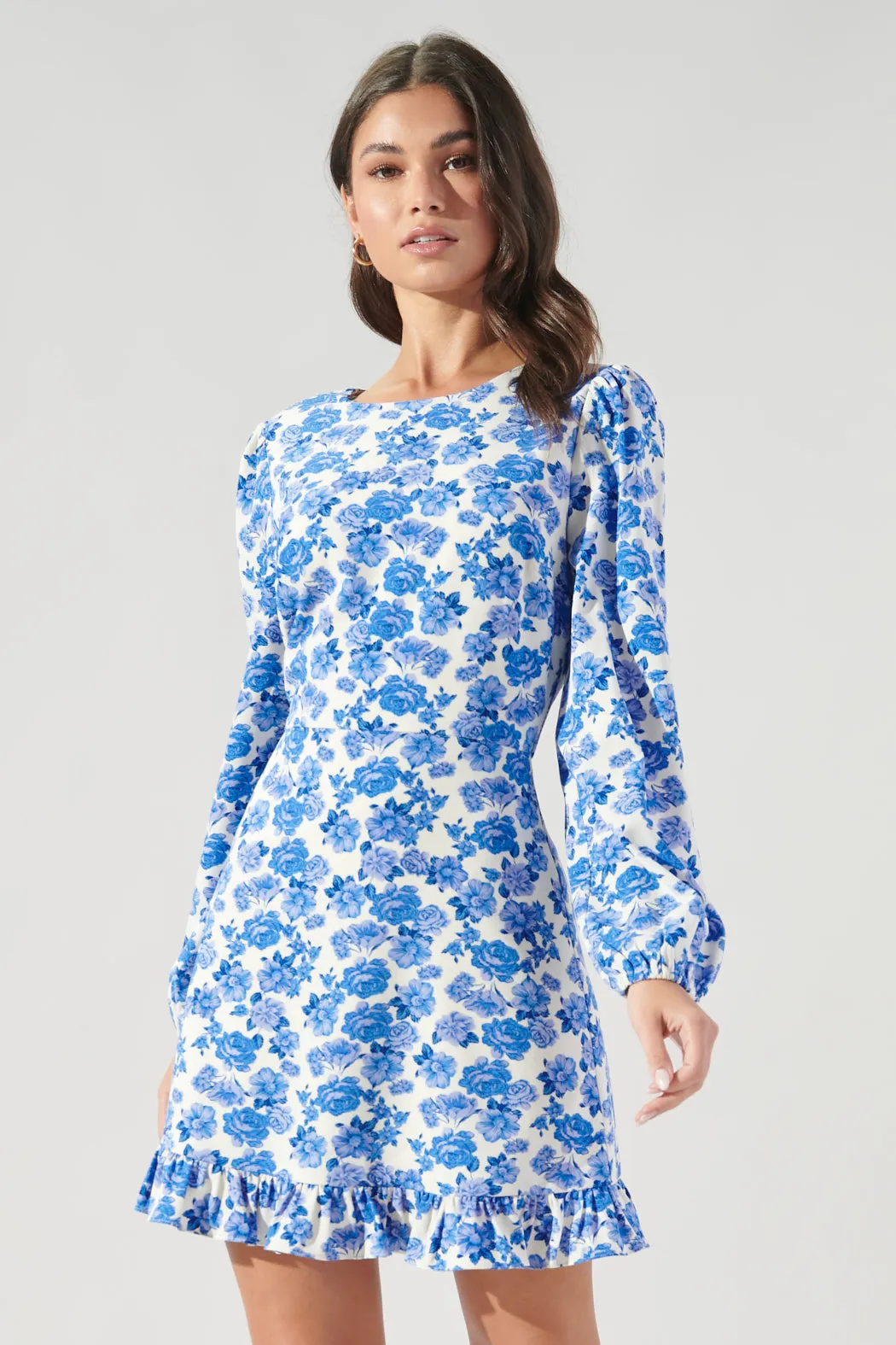 Wilma Floral Ruffle Flounce Mini Dress sold by Sugarlips