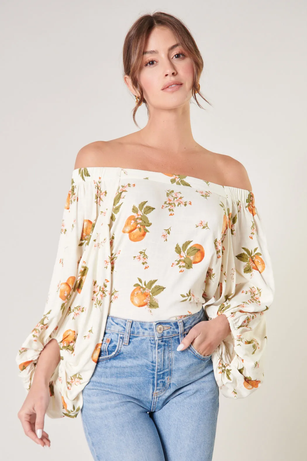 Arancia Floral Off the Shoulder Top sold by Sugarlips