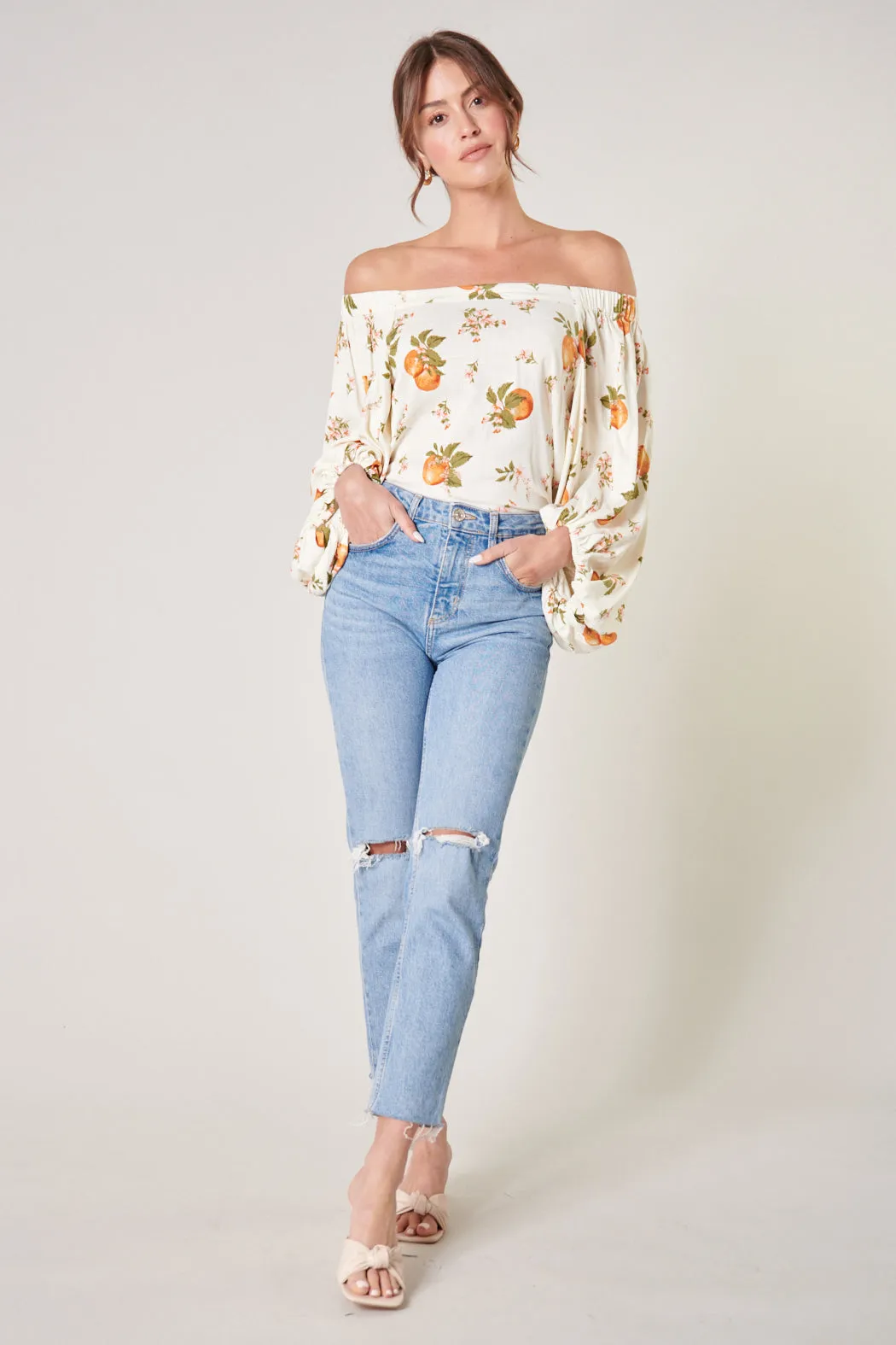 Arancia Floral Off the Shoulder Top sold by Sugarlips product image thumbnail 4