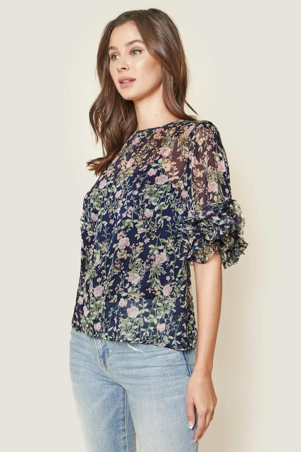 Purely Magic Floral Print Ruffle Top sold by Sugarlips product image thumbnail 3