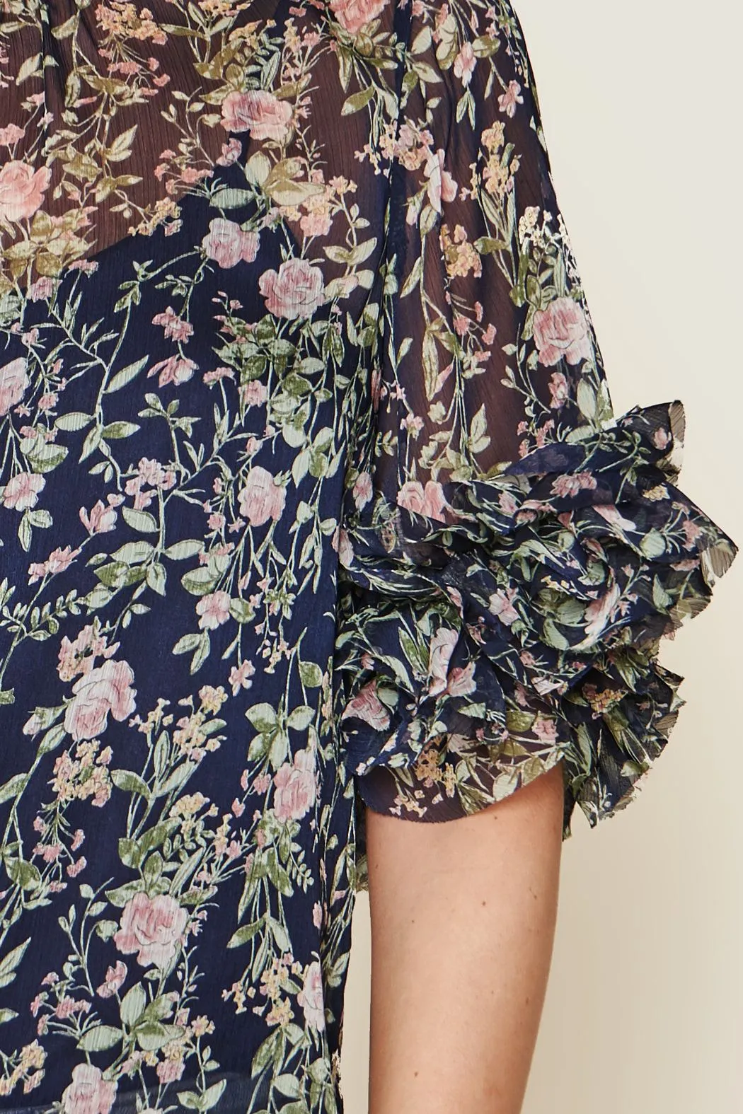 Purely Magic Floral Print Ruffle Top sold by Sugarlips product image thumbnail 5