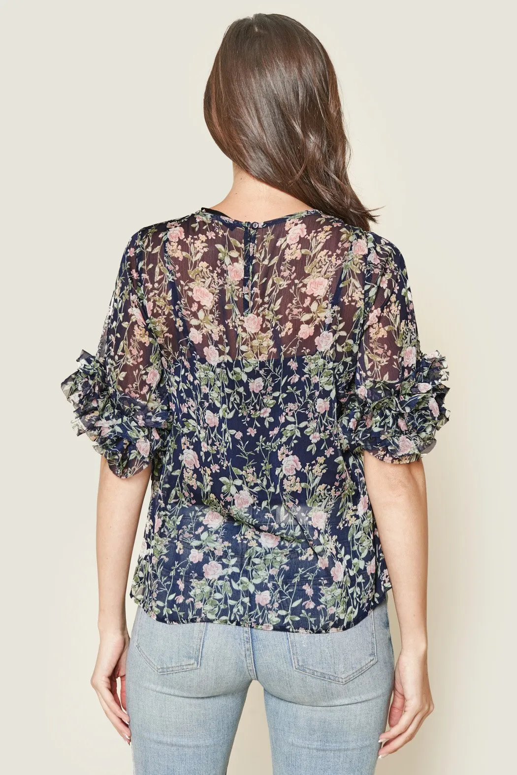 Purely Magic Floral Print Ruffle Top sold by Sugarlips product image thumbnail 2
