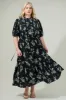 Magnol Floral Pleated Midi Dress Curve sold by Sugarlips