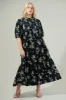 Magnol Floral Pleated Midi Dress Curve sold by Sugarlips