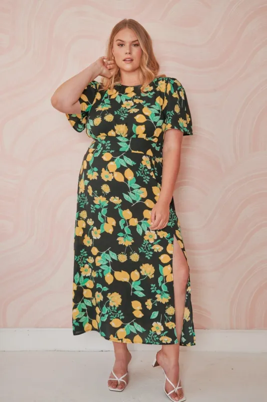 Lima Bloom Floral Midi Dress Curve sold by Sugarlips