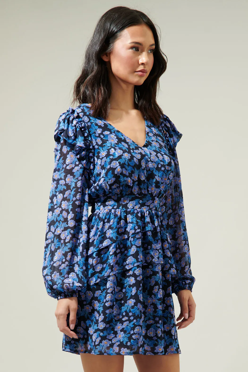 Mirtha Floral Pleated Mini Dress sold by Sugarlips product image thumbnail 3