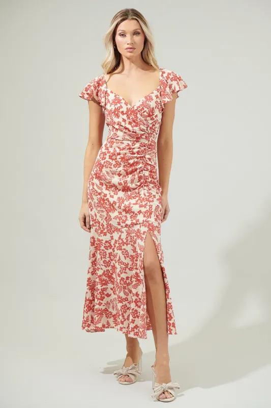 Nadia Ruched Midi Dress sold by Sugarlips