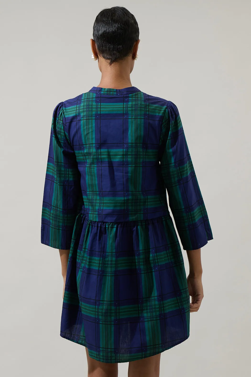 Harrisville Plaid Brie Button Down Mini Dress sold by Sugarlips product image thumbnail 3