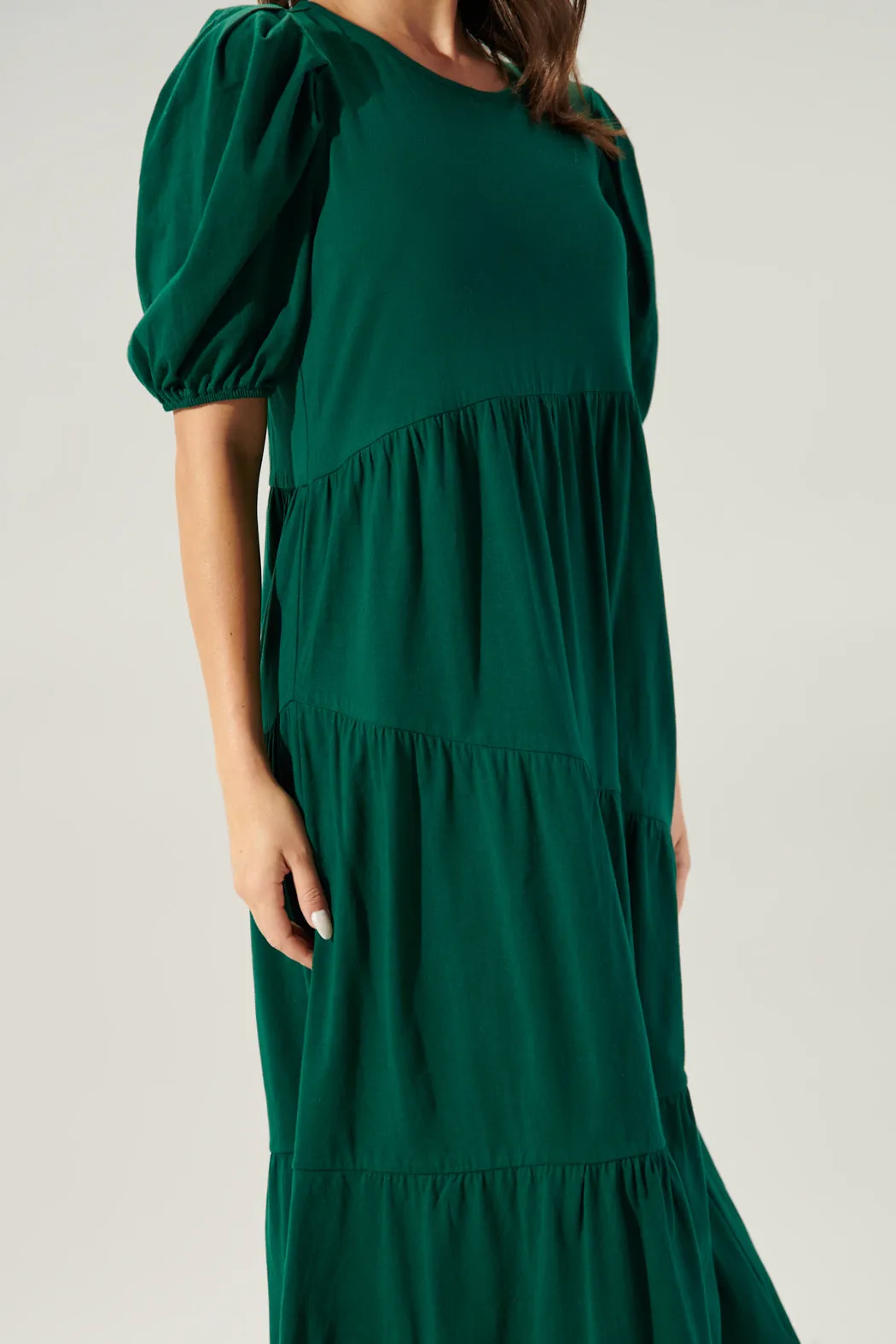 Piper Cotton Knit Asymmetrical Tiered Midi Dress sold by Sugarlips product image thumbnail 4