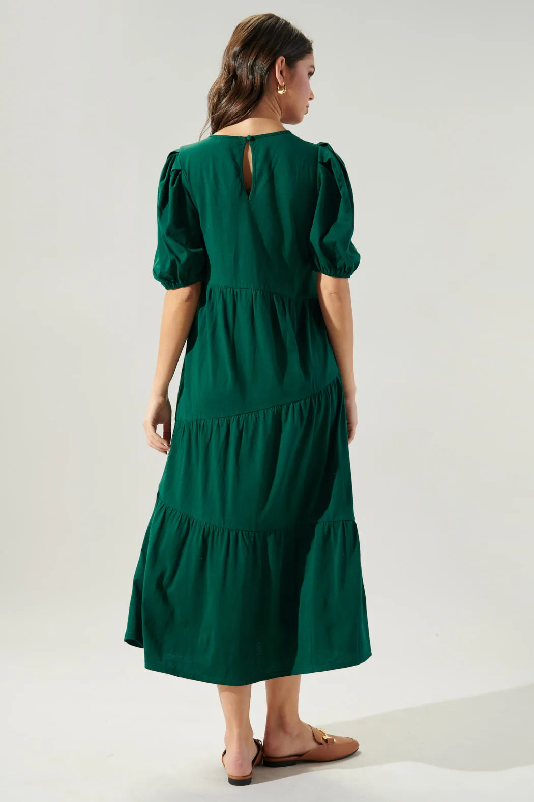 Piper Cotton Knit Asymmetrical Tiered Midi Dress sold by Sugarlips product image thumbnail 2