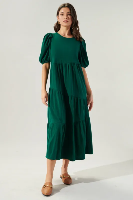 Piper Cotton Knit Asymmetrical Tiered Midi Dress sold by Sugarlips
