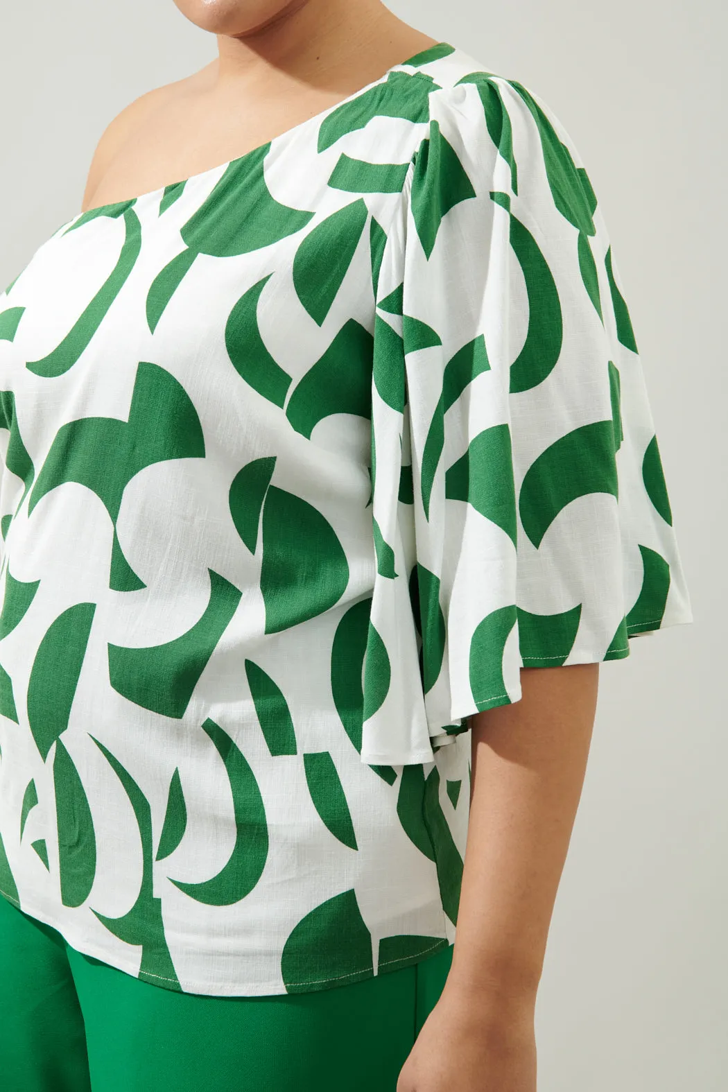 Posh Geometric Carmella One Shoulder Blouse Curve sold by Sugarlips product image thumbnail 5