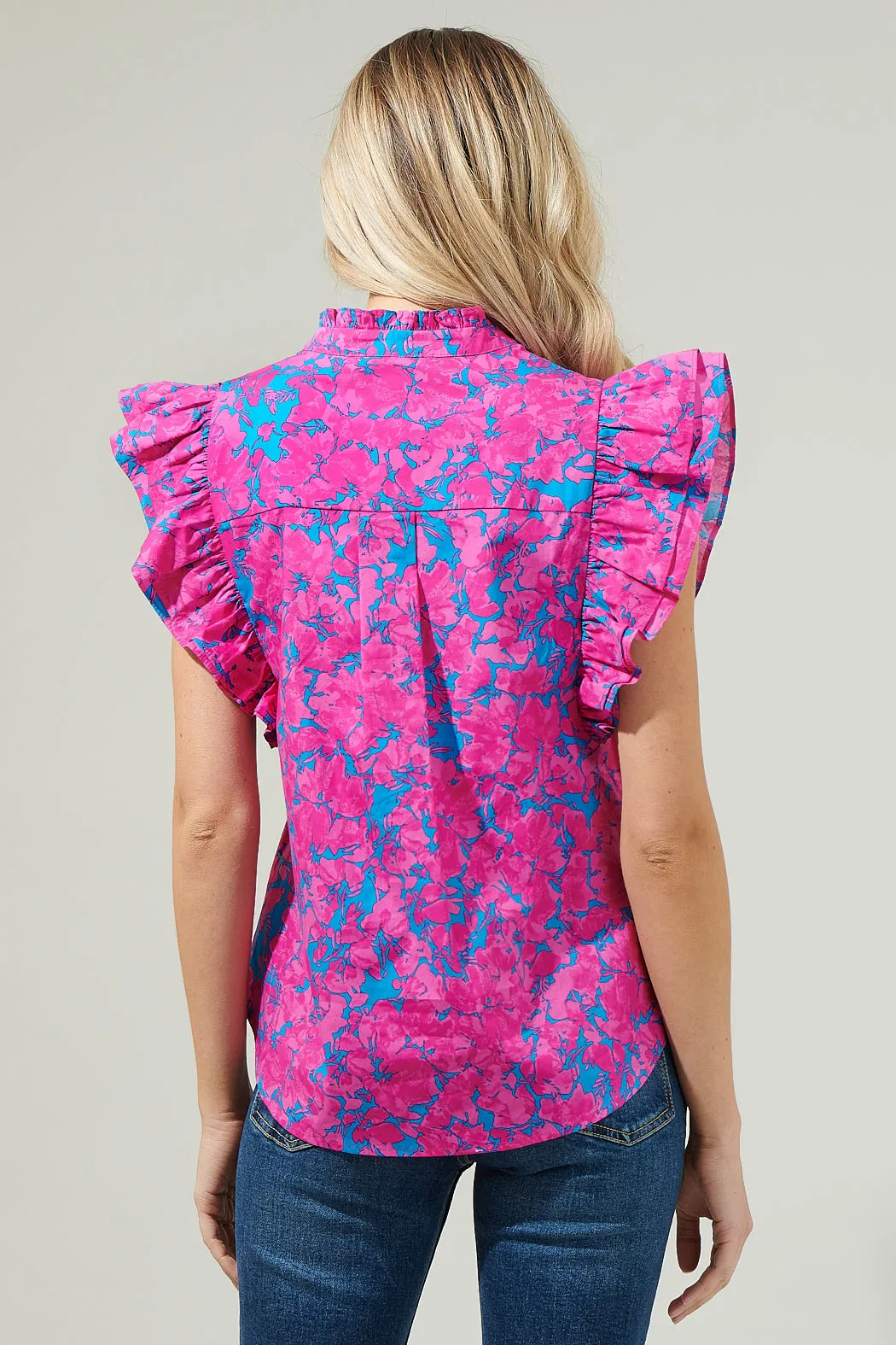 Lucy Floral Sleeveless Ruffle Top sold by Sugarlips product image thumbnail 2