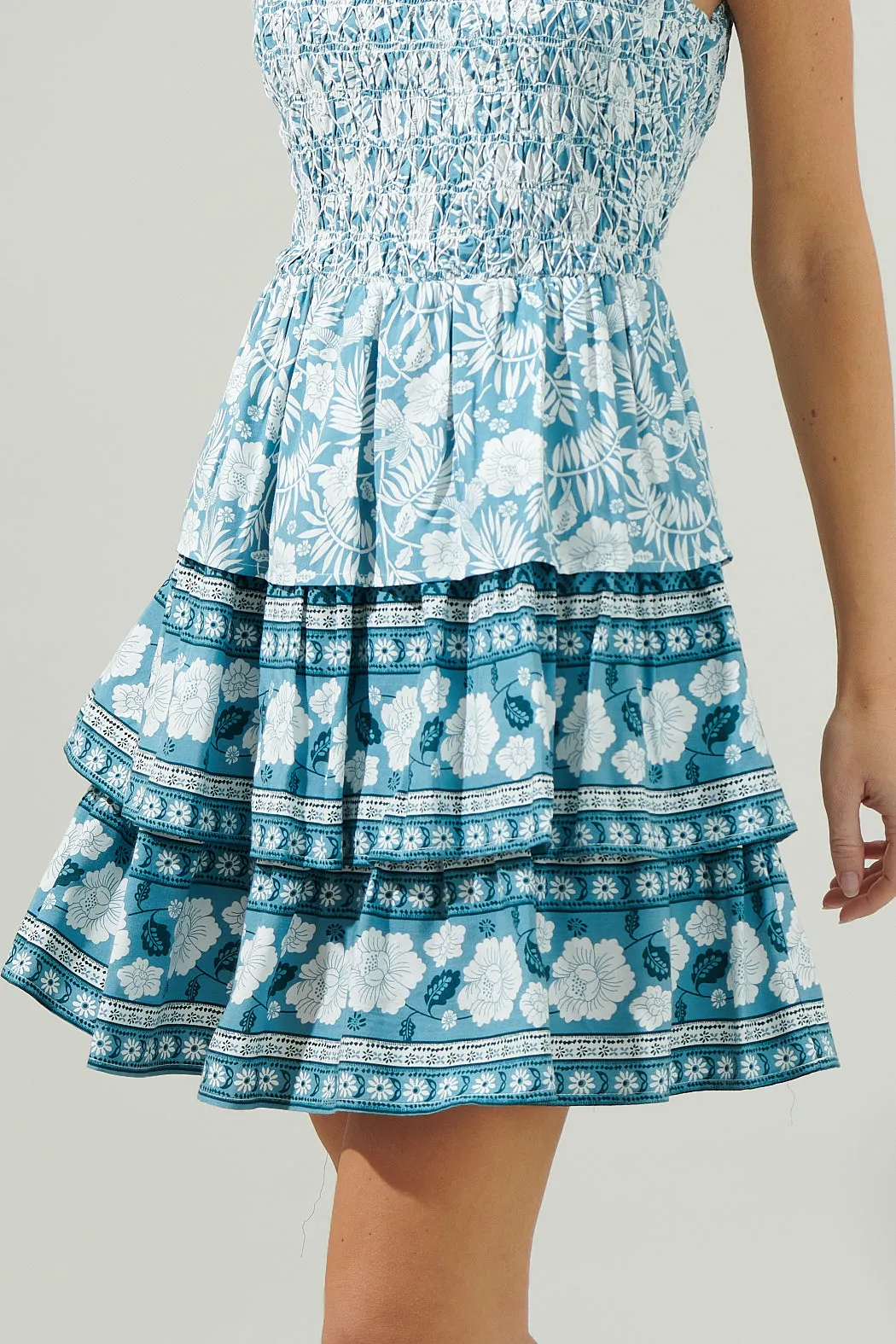 Catalina Floral Smocked Mini Dress sold by Sugarlips product image thumbnail 5