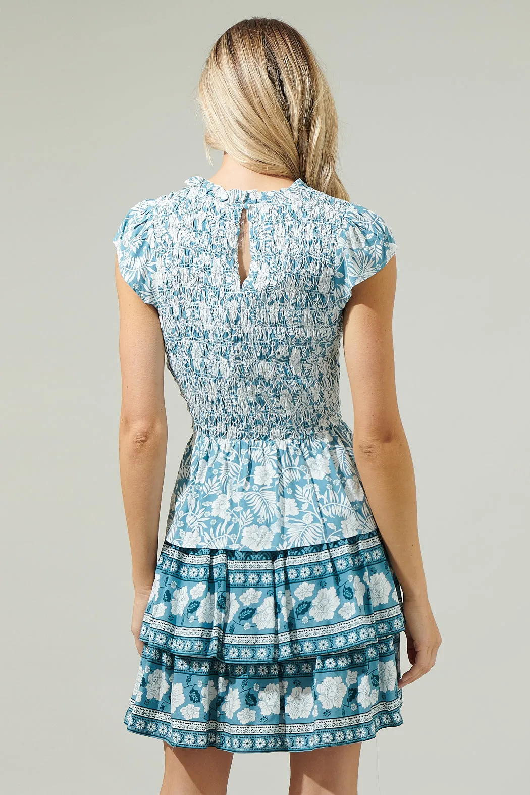 Catalina Floral Smocked Mini Dress sold by Sugarlips product image thumbnail 2