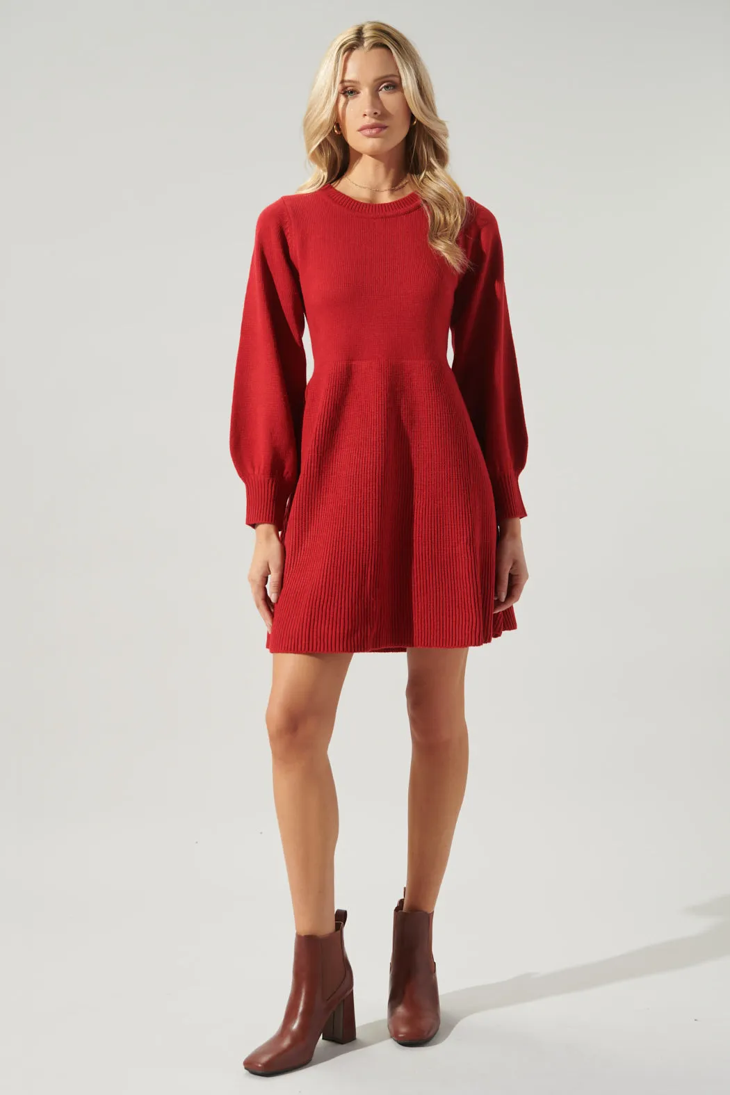 Rock the Bells Balloon Sleeve Sweater Dress sold by Sugarlips product image thumbnail 3