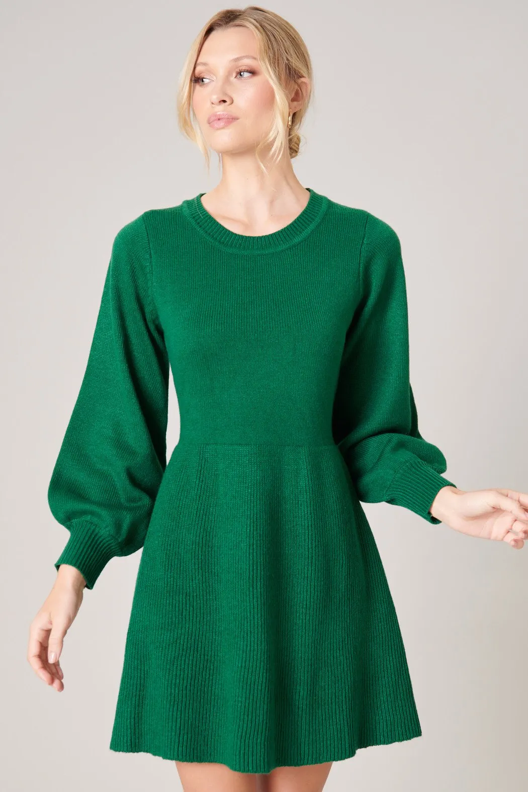 Rock the Bells Balloon Sleeve Sweater Dress sold by Sugarlips product image thumbnail 5