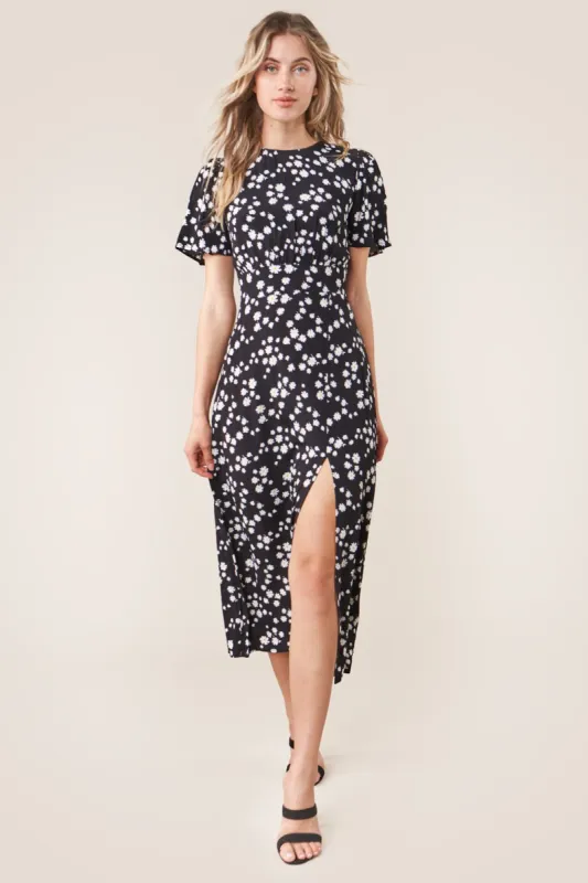 Ray Of Sunshine Floral Midi Dress sold by Sugarlips