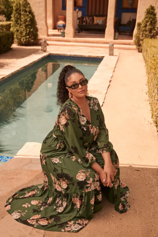Madame Floral Monaco Tiered Maxi Dress Curve sold by Sugarlips